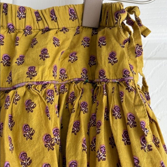 Pink Chicken Girls 100% Cotton Yellow Floral Block Print Skirt - Picture 4 of 6